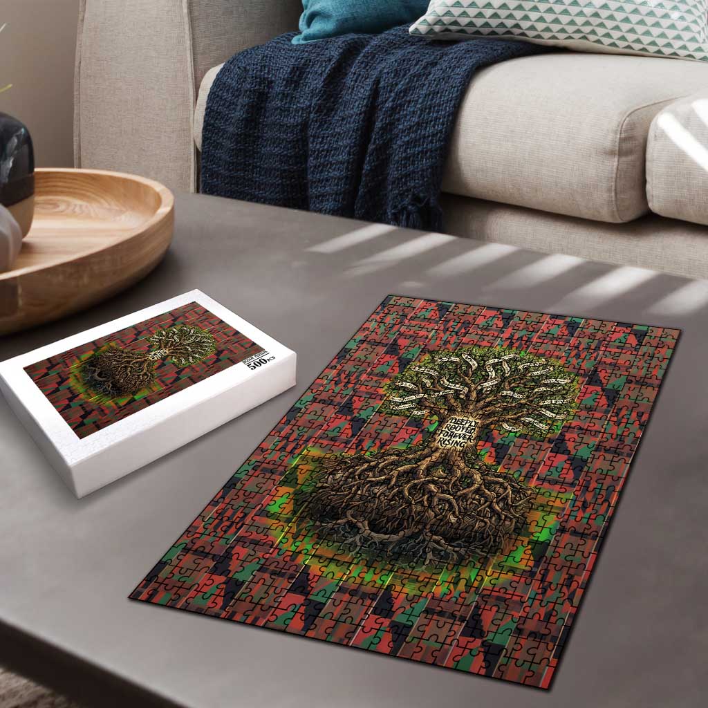Black Heritage Tree Puzzle African Root Black History Kente Pattern