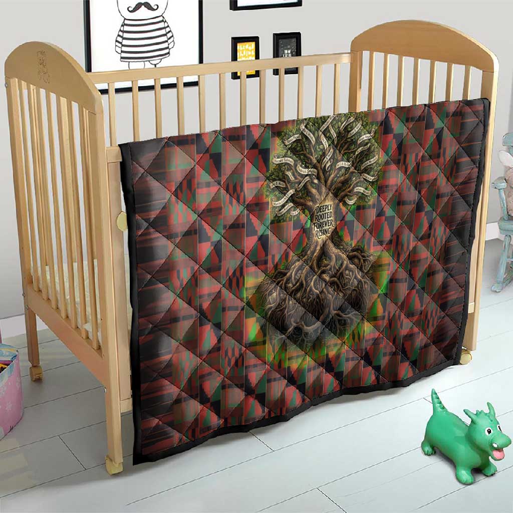 Black Heritage Tree Quilt African Root Black History Kente Pattern