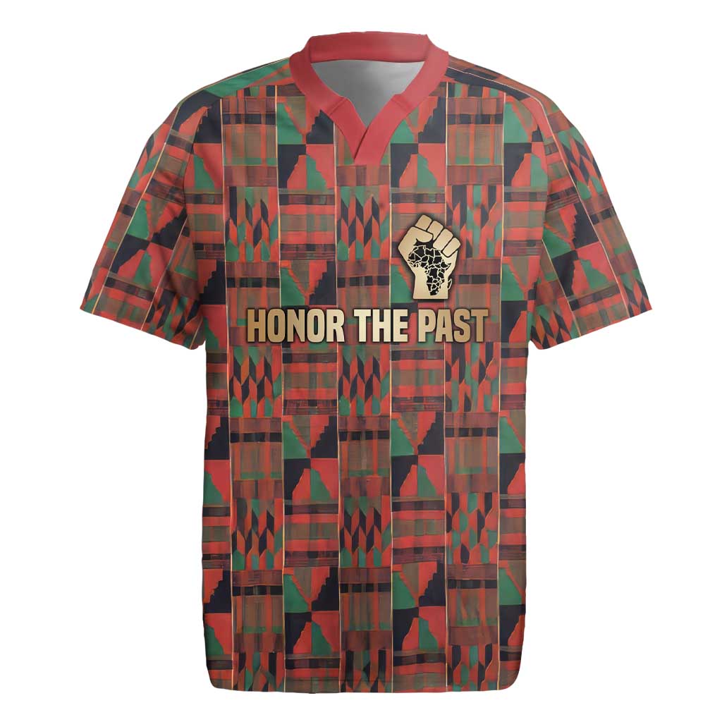 Black Heritage Tree Rugby Jersey African Root Black History Kente Pattern
