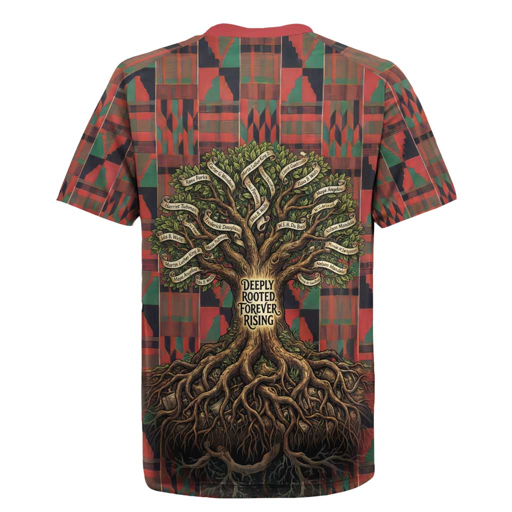 Black Heritage Tree Rugby Jersey African Root Black History Kente Pattern