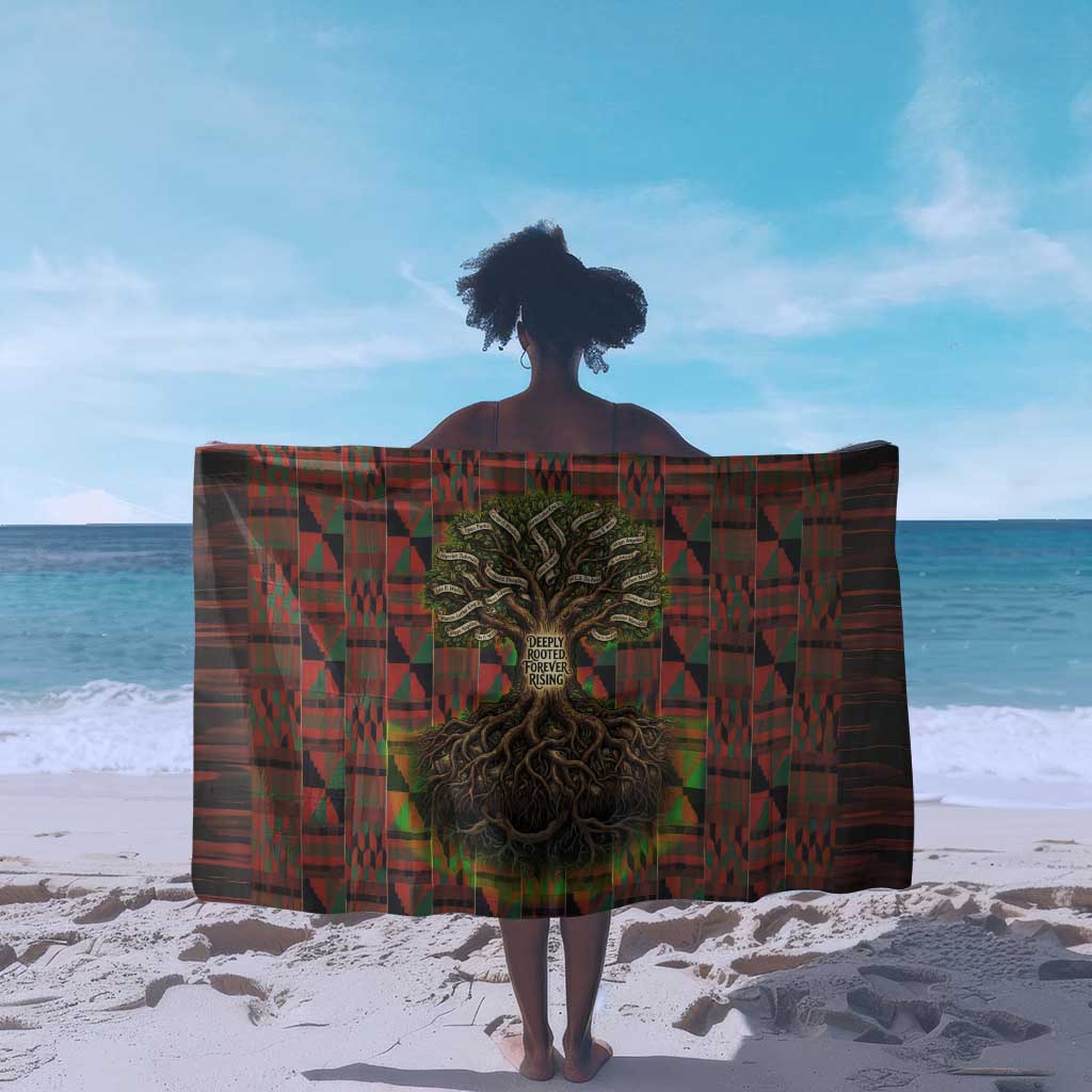 Black Heritage Tree Sarong African Root Black History Kente Pattern