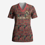 Black Heritage Tree Scrub Top African Root Black History Kente Pattern