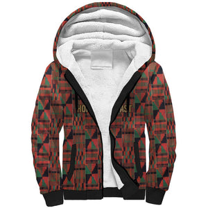 Black Heritage Tree Sherpa Hoodie African Root Black History Kente Pattern