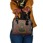 Black Heritage Tree Shoulder Handbag African Root Black History Kente Pattern
