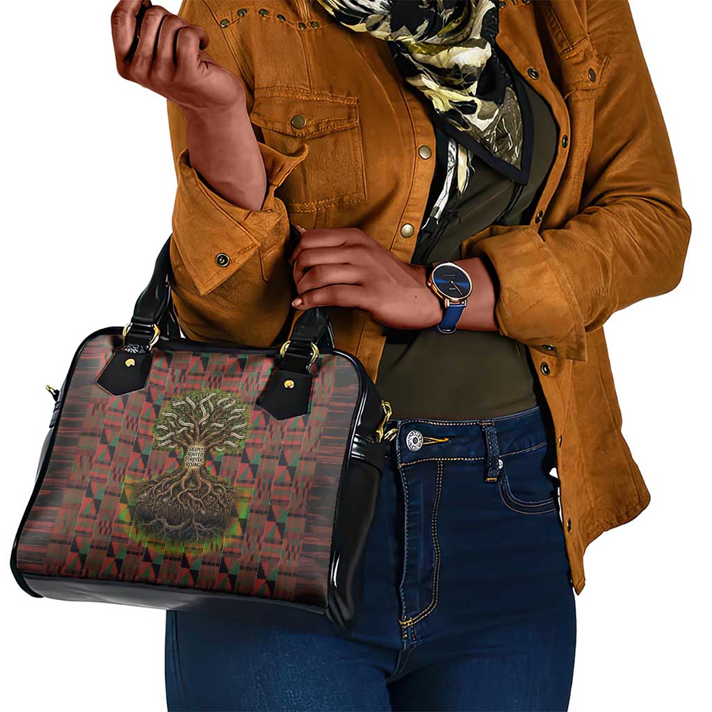 Black Heritage Tree Shoulder Handbag African Root Black History Kente Pattern