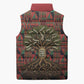 Black Heritage Tree Sleeveless Puffer Jacket African Root Black History Kente Pattern