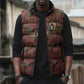 Black Heritage Tree Sleeveless Puffer Jacket African Root Black History Kente Pattern
