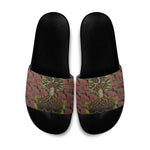 Black Heritage Tree Slide Sandals African Root Black History Kente Pattern