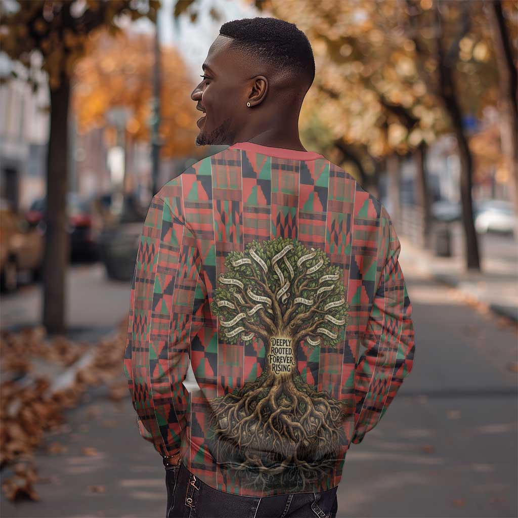 Black Heritage Tree Sweatshirt African Root Black History Kente Pattern