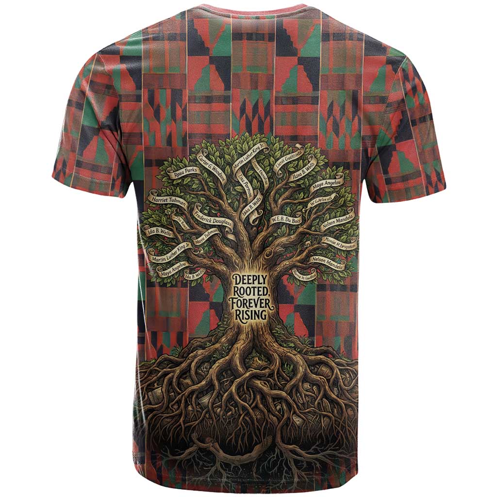 Black Heritage Tree T shirt African Root Black History Kente Pattern
