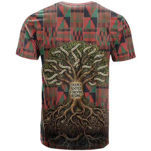 Black Heritage Tree T shirt African Root Black History Kente Pattern