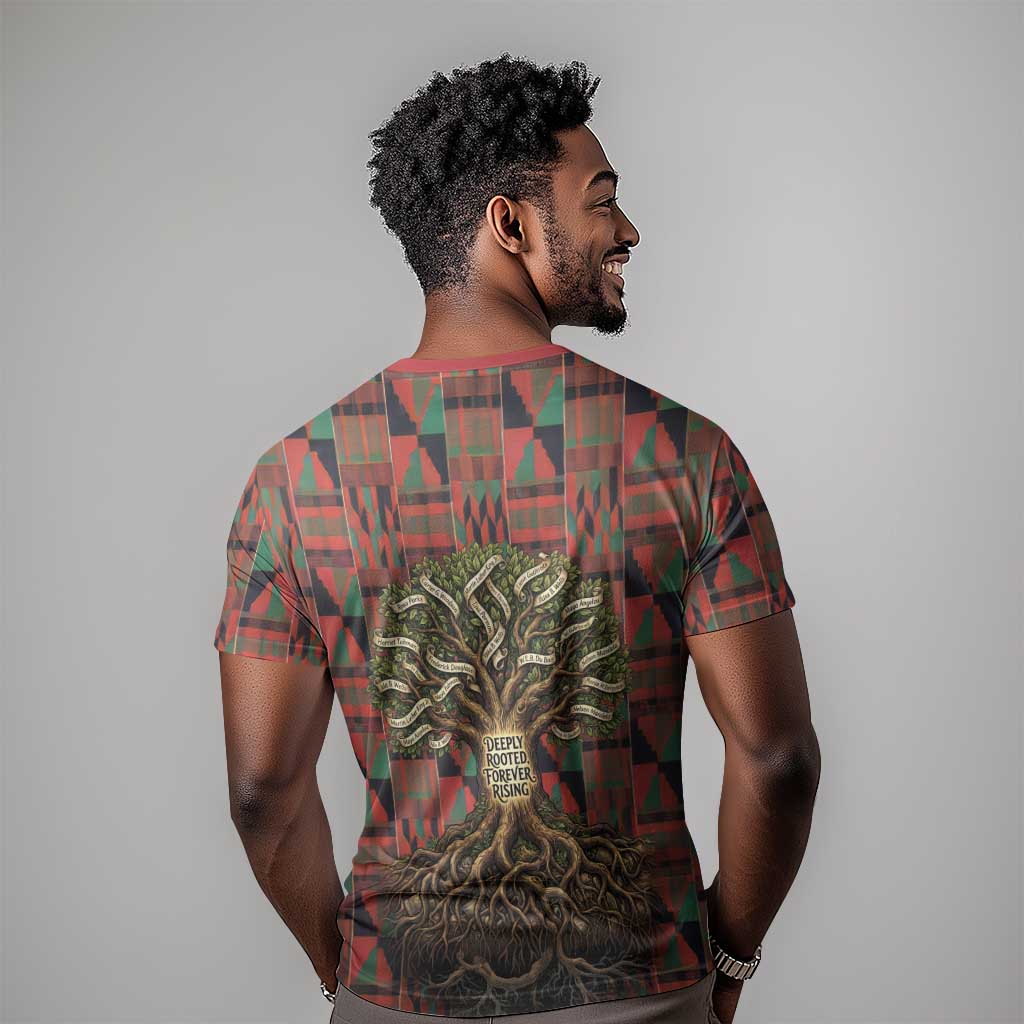 Black Heritage Tree T shirt African Root Black History Kente Pattern