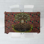 Black Heritage Tree Tablecloth African Root Black History Kente Pattern
