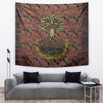 Black Heritage Tree Tapestry African Root Black History Kente Pattern