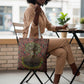 Black Heritage Tree Tote Bag African Root Black History Kente Pattern