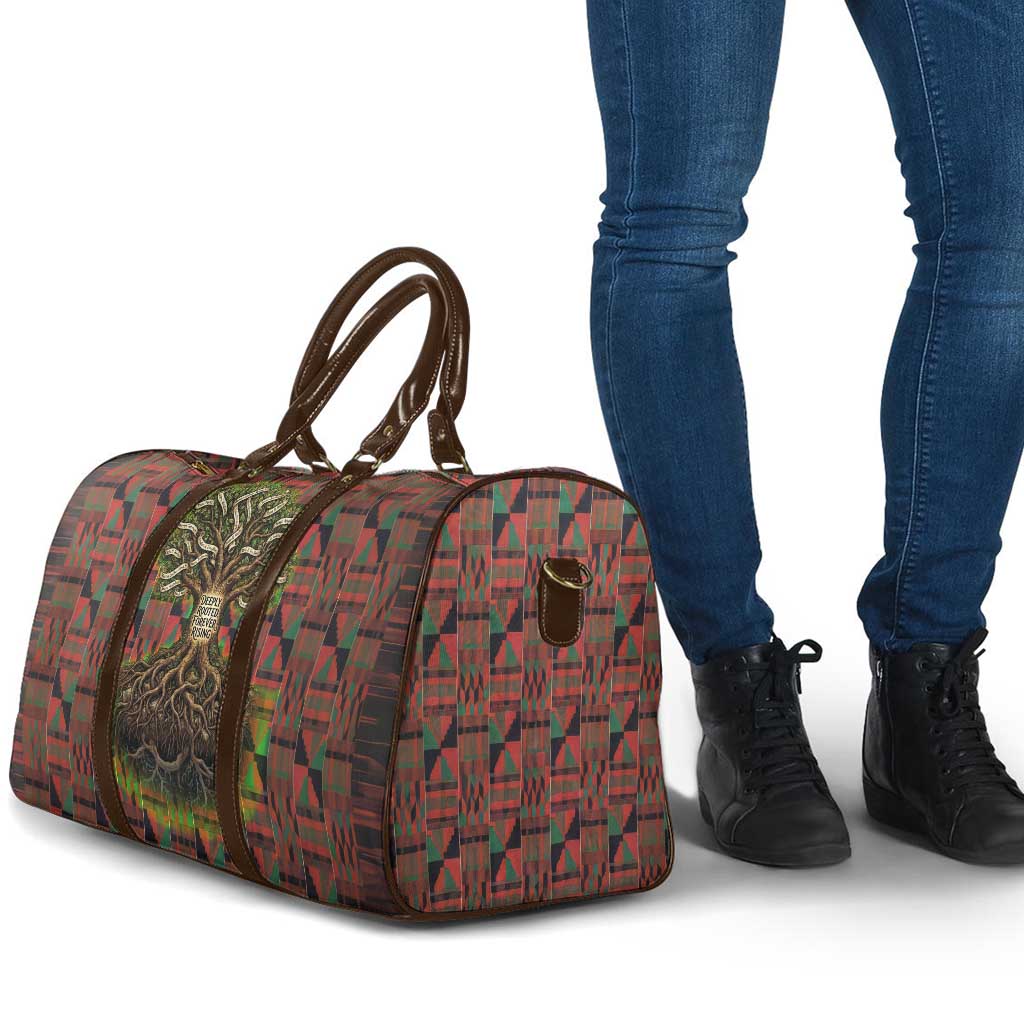 Black Heritage Tree Travel Bag African Root Black History Kente Pattern