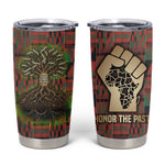 Black Heritage Tree Tumbler Cup African Root Black History Kente Pattern