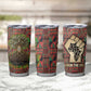 Black Heritage Tree Tumbler Cup African Root Black History Kente Pattern