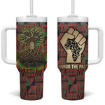 Black Heritage Tree Tumbler With Handle African Root Black History Kente Pattern