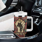 Black Heritage Tree Tumbler With Handle African Root Black History Kente Pattern