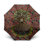 Black Heritage Tree Umbrella African Root Black History Kente Pattern