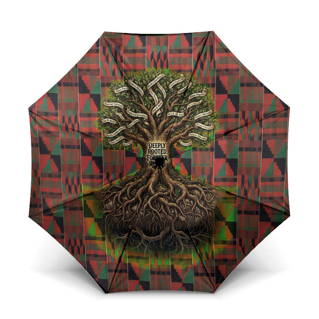 Black Heritage Tree Umbrella African Root Black History Kente Pattern