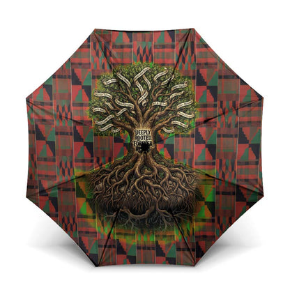 Black Heritage Tree Umbrella African Root Black History Kente Pattern