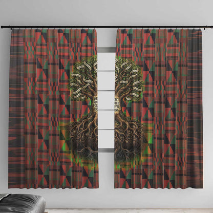 Black Heritage Tree Window Curtain African Root Black History Kente Pattern