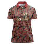 Black Heritage Tree Women Polo Shirt African Root Black History Kente Pattern