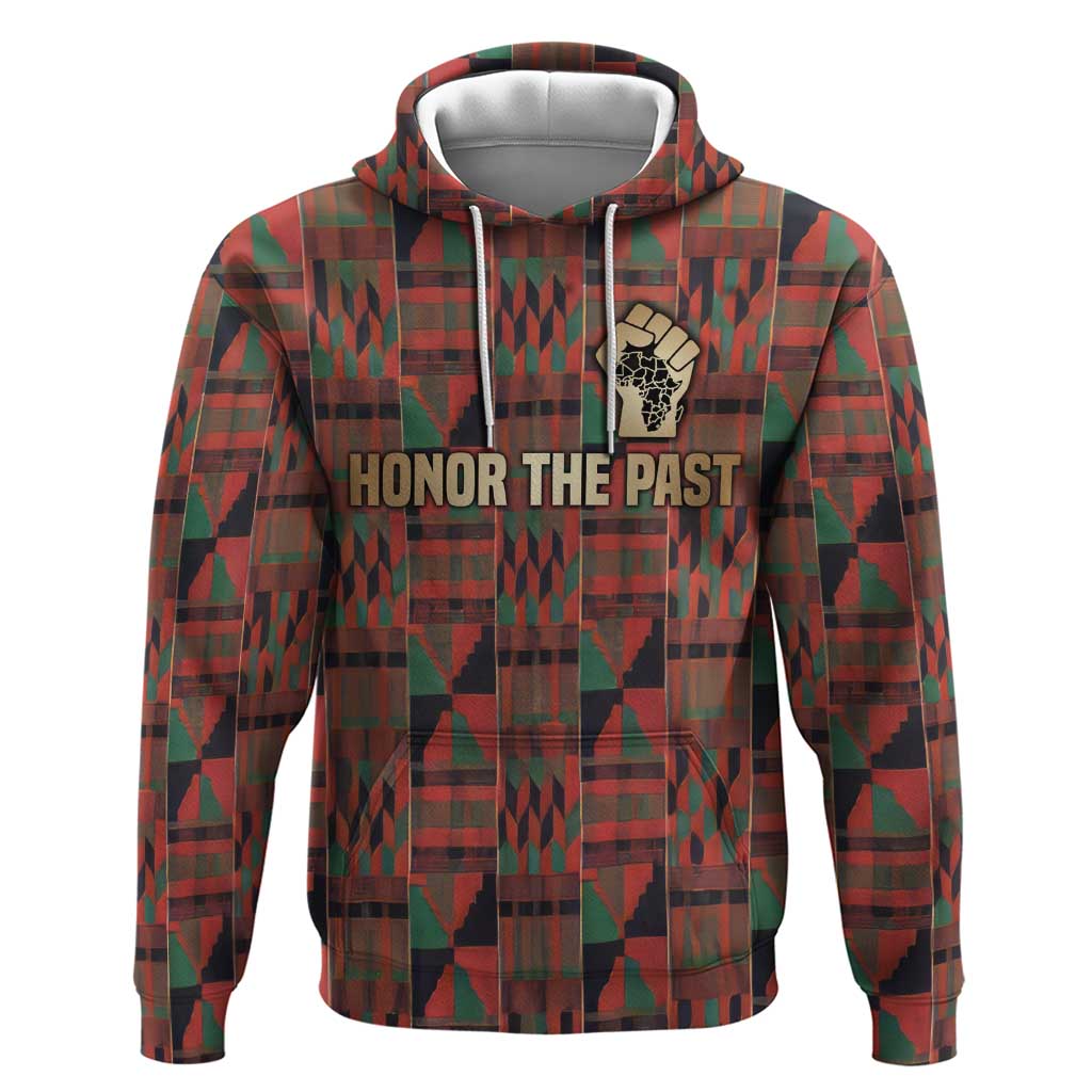 Black Heritage Tree Zip Hoodie African Root Black History Kente Pattern