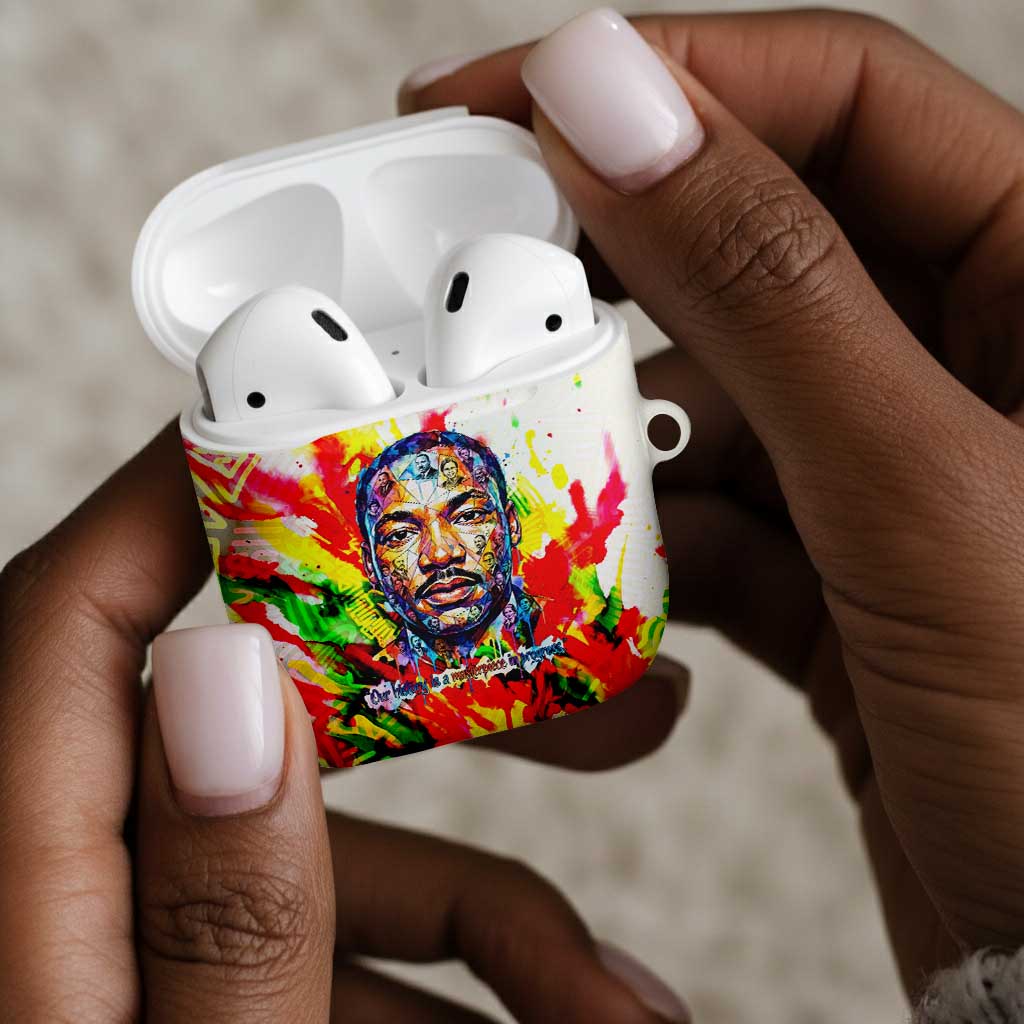 MLK Black Excellence AirPods Case Martin Luther King Jr Colorful Abstract Watercolor