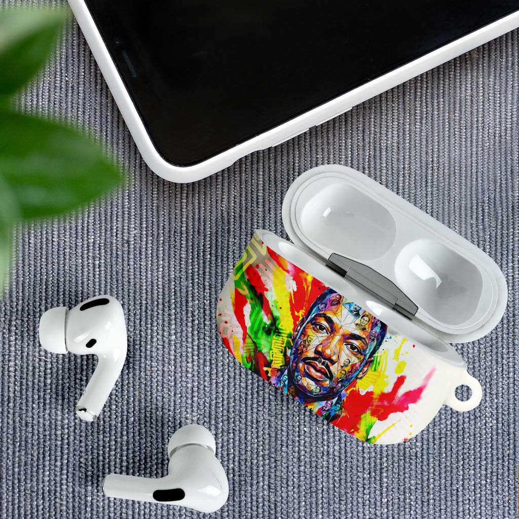 MLK Black Excellence AirPods Case Martin Luther King Jr Colorful Abstract Watercolor