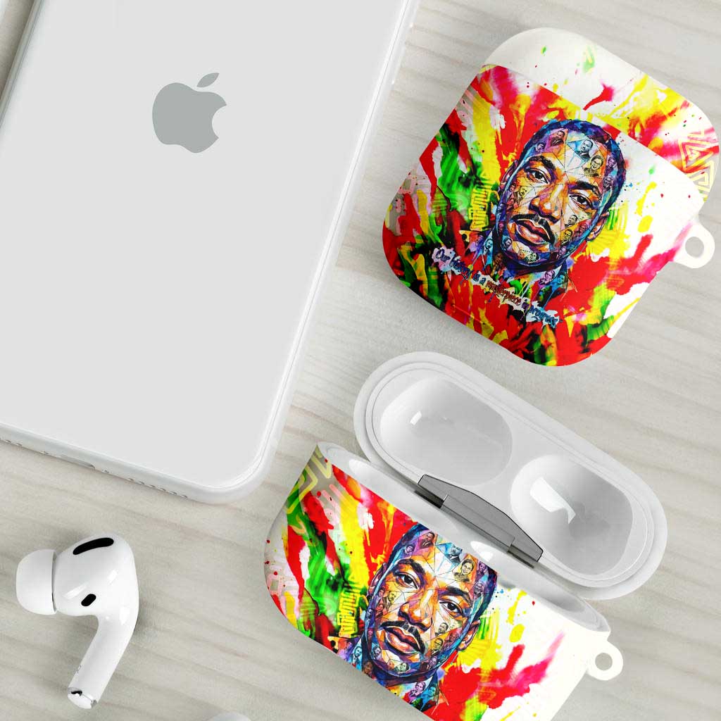 MLK Black Excellence AirPods Case Martin Luther King Jr Colorful Abstract Watercolor