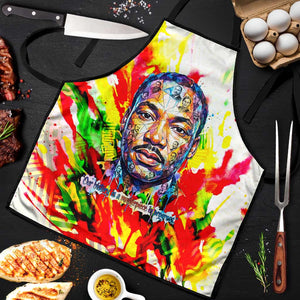 MLK Black Excellence Apron Martin Luther King Jr Colorful Abstract Watercolor