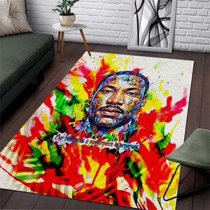 MLK Black Excellence Area Rug Martin Luther King Jr Colorful Abstract Watercolor