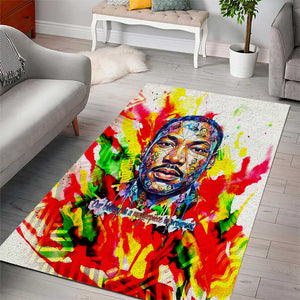 MLK Black Excellence Area Rug Martin Luther King Jr Colorful Abstract Watercolor