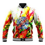 MLK Black Excellence Baseball Jacket Martin Luther King Jr Colorful Abstract Watercolor