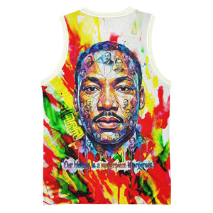 MLK Black Excellence Basketball Jersey Martin Luther King Jr Colorful Abstract Watercolor