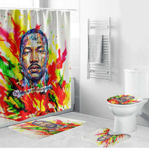 MLK Black Excellence Bathroom Set Martin Luther King Jr Colorful Abstract Watercolor
