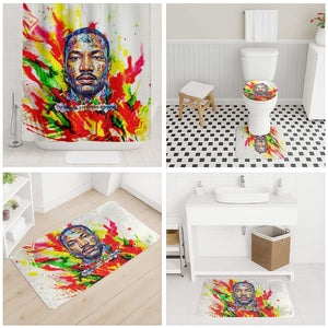 MLK Black Excellence Bathroom Set Martin Luther King Jr Colorful Abstract Watercolor