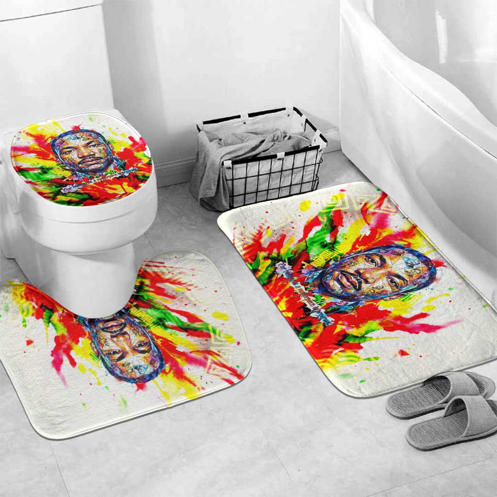 MLK Black Excellence Bathroom Set Martin Luther King Jr Colorful Abstract Watercolor