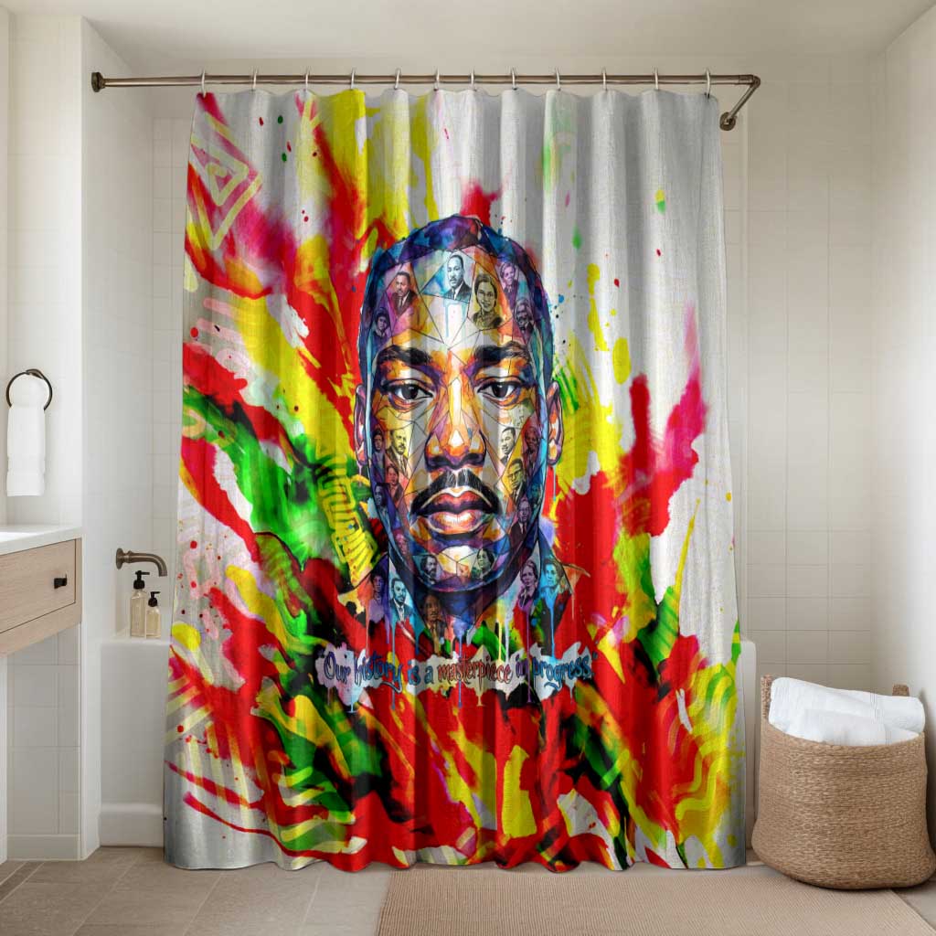 MLK Black Excellence Bathroom Set Martin Luther King Jr Colorful Abstract Watercolor