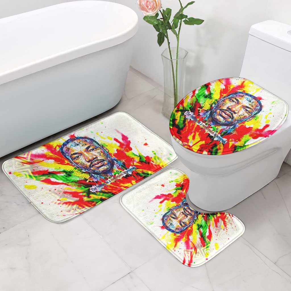 MLK Black Excellence Bathroom Set Martin Luther King Jr Colorful Abstract Watercolor