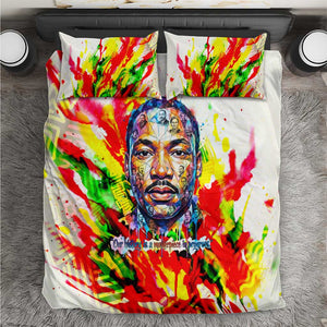MLK Black Excellence Bedding Set Martin Luther King Jr Colorful Abstract Watercolor