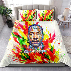 MLK Black Excellence Bedding Set Martin Luther King Jr Colorful Abstract Watercolor