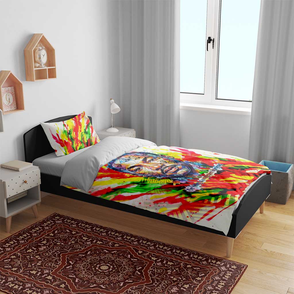 MLK Black Excellence Bedding Set Martin Luther King Jr Colorful Abstract Watercolor