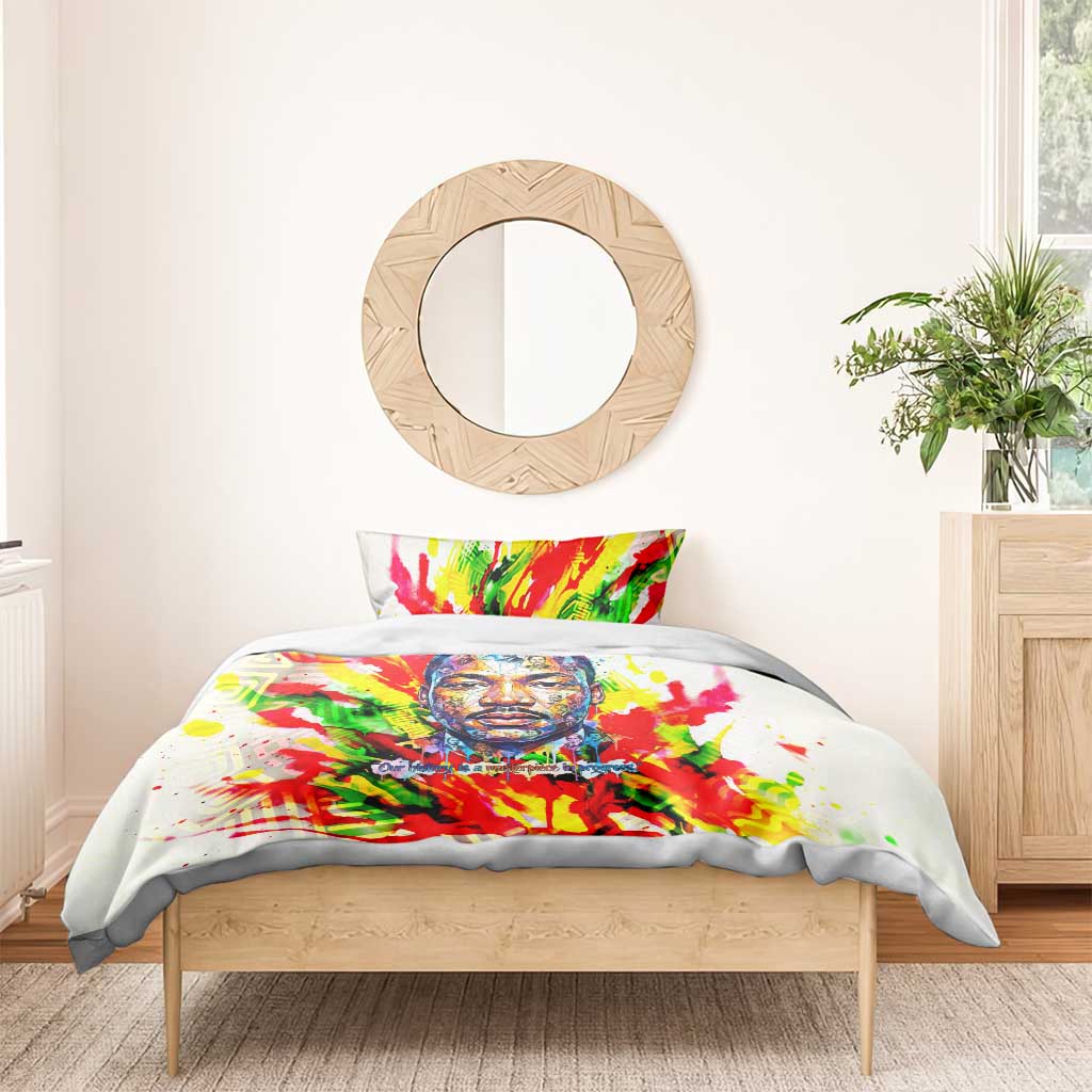 MLK Black Excellence Bedding Set Martin Luther King Jr Colorful Abstract Watercolor