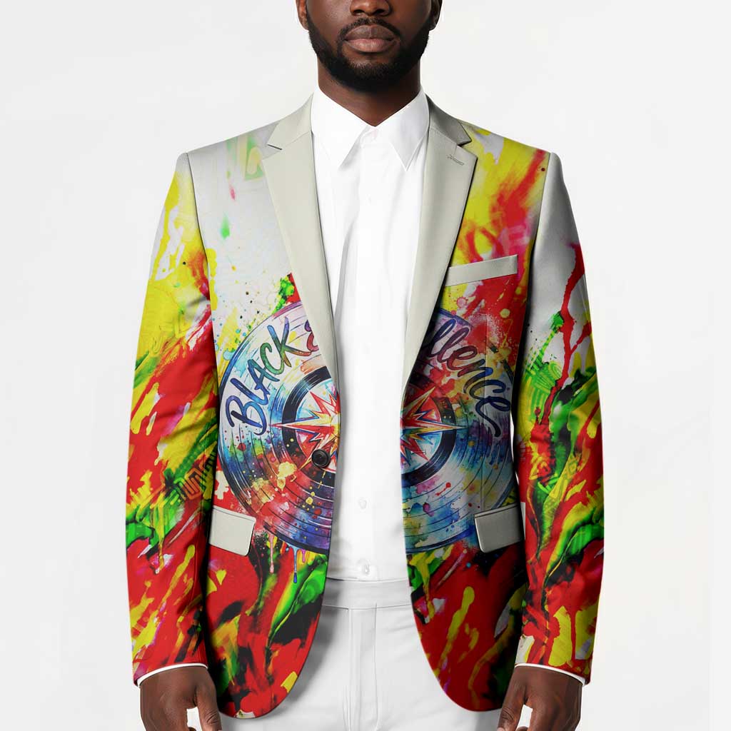 MLK Black Excellence Blazer Martin Luther King Jr Colorful Abstract Watercolor