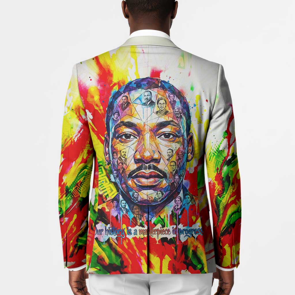 MLK Black Excellence Blazer Martin Luther King Jr Colorful Abstract Watercolor