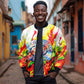 MLK Black Excellence Bomber Jacket Martin Luther King Jr Colorful Abstract Watercolor